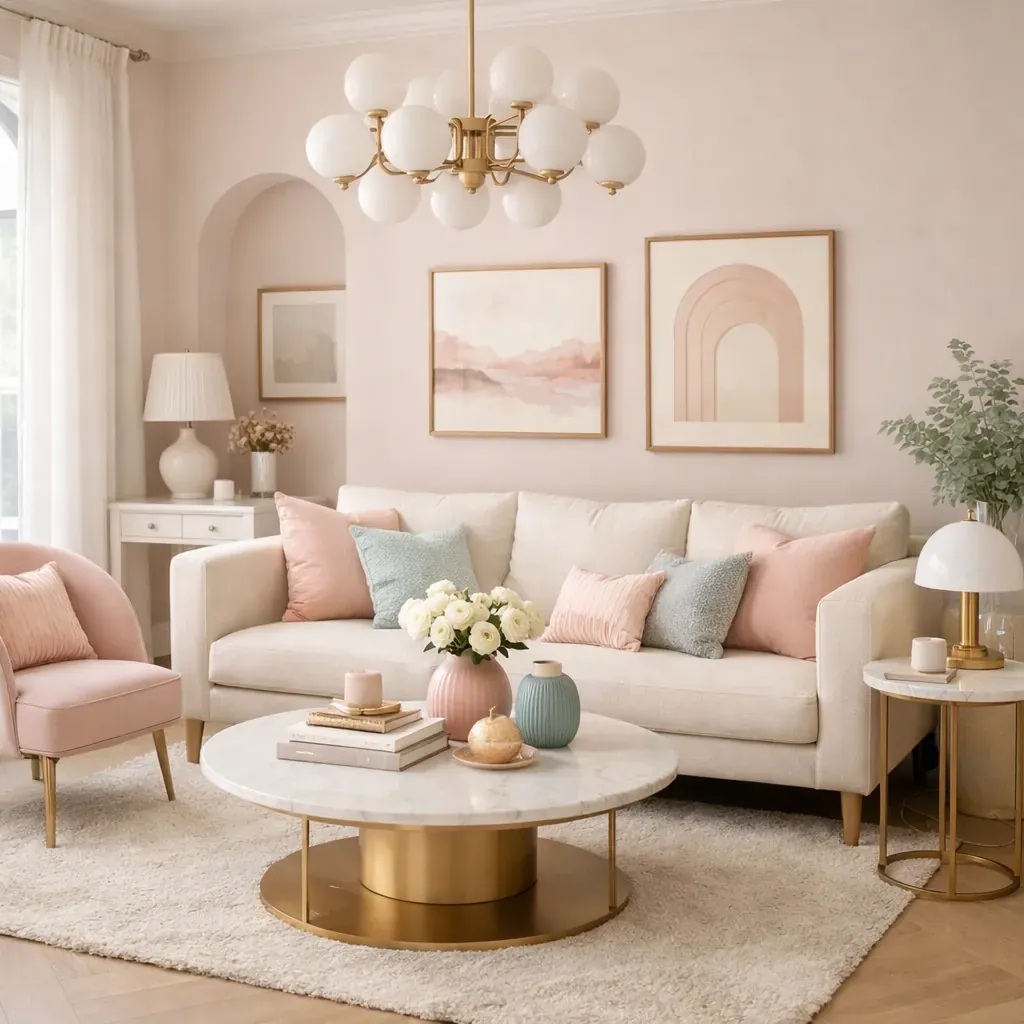 Pastel interior living space