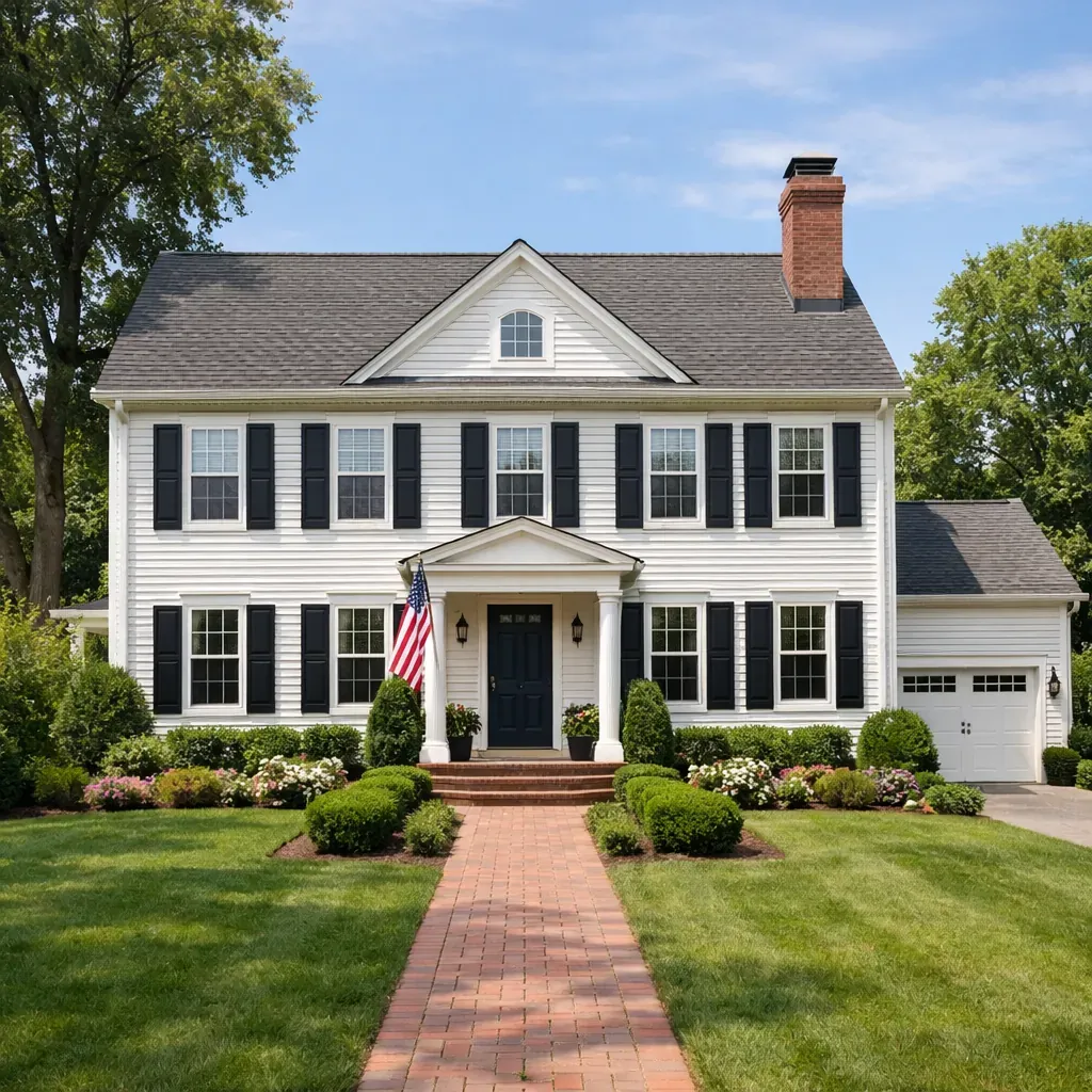 Classic suburban colonial house