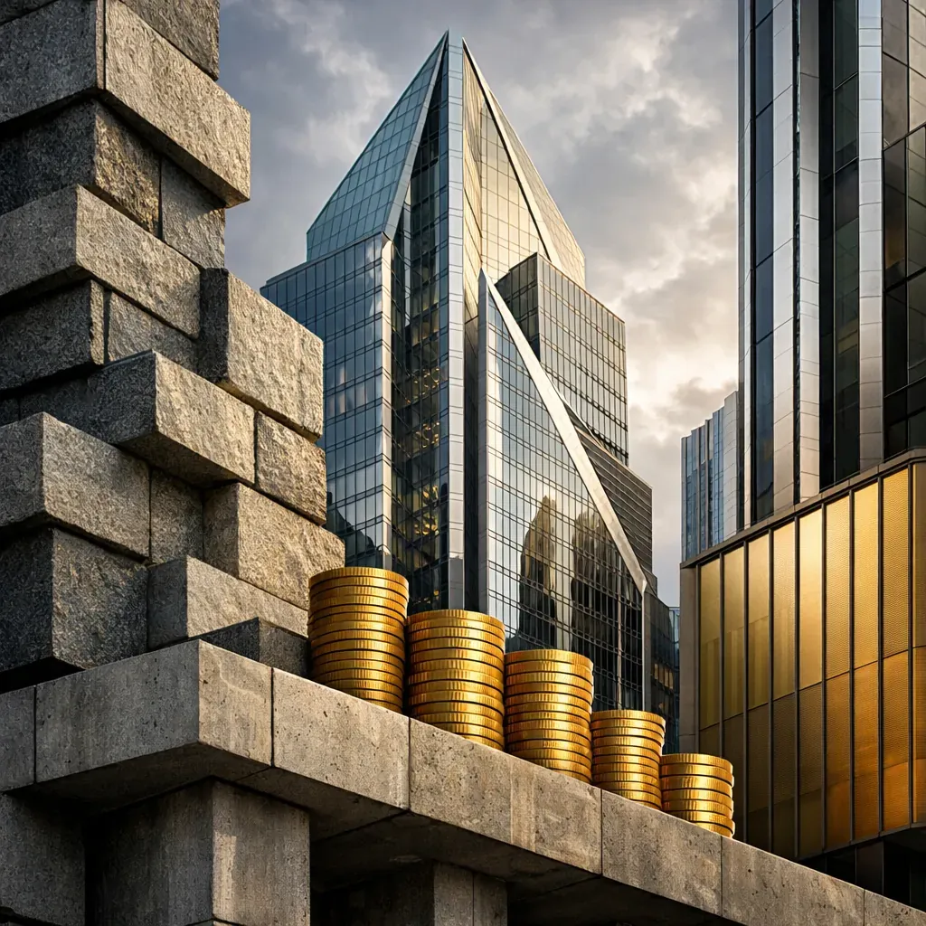 Architectural abstract facade representing robust real estate investments