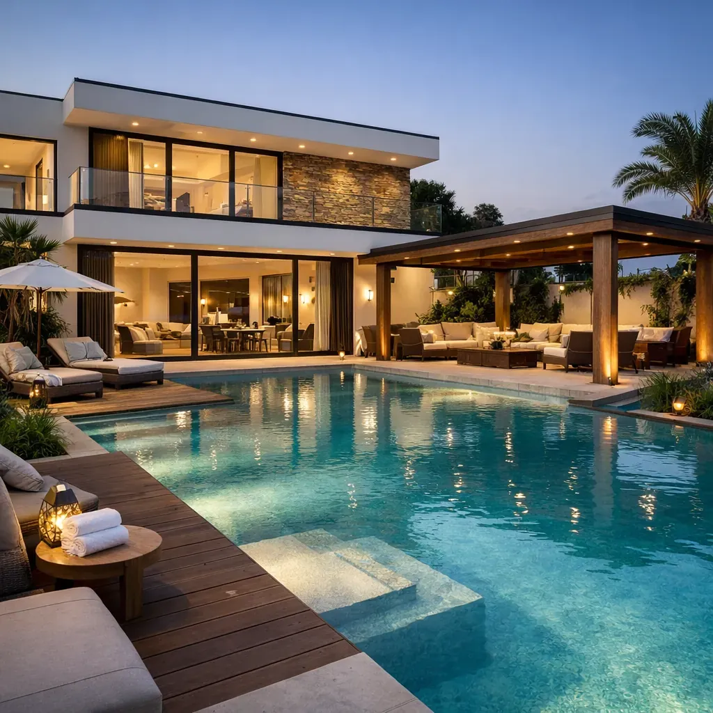 Modern villa pool