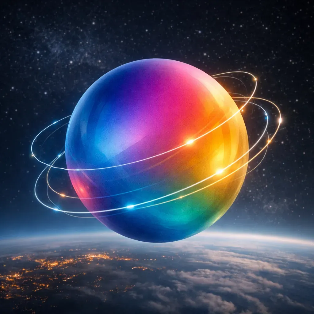 Abstract gradient sphere representing global reach