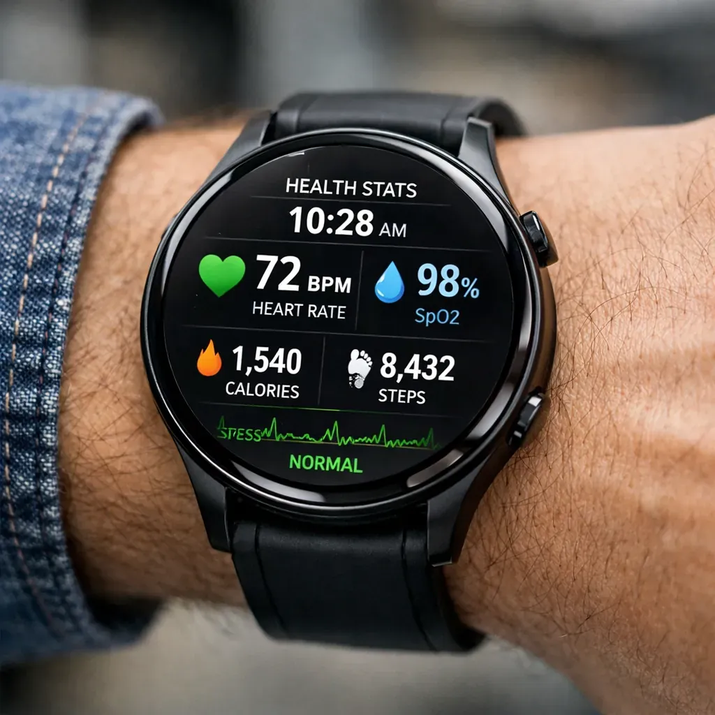 Smartwatch displaying health data