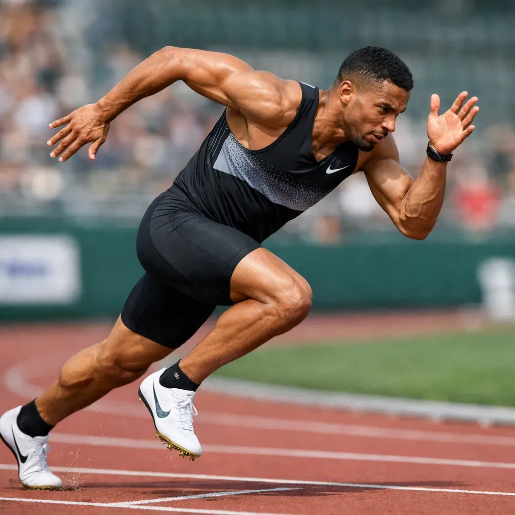 Track athlete running