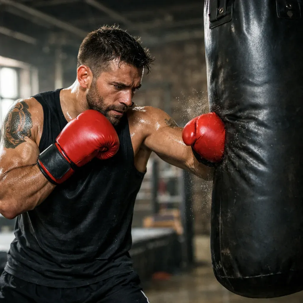Combat sports athlete resting
