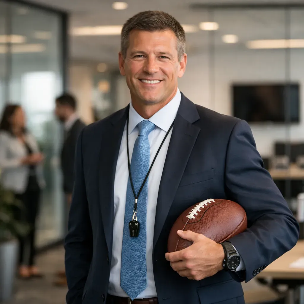 Professional sports coach in corporate environment