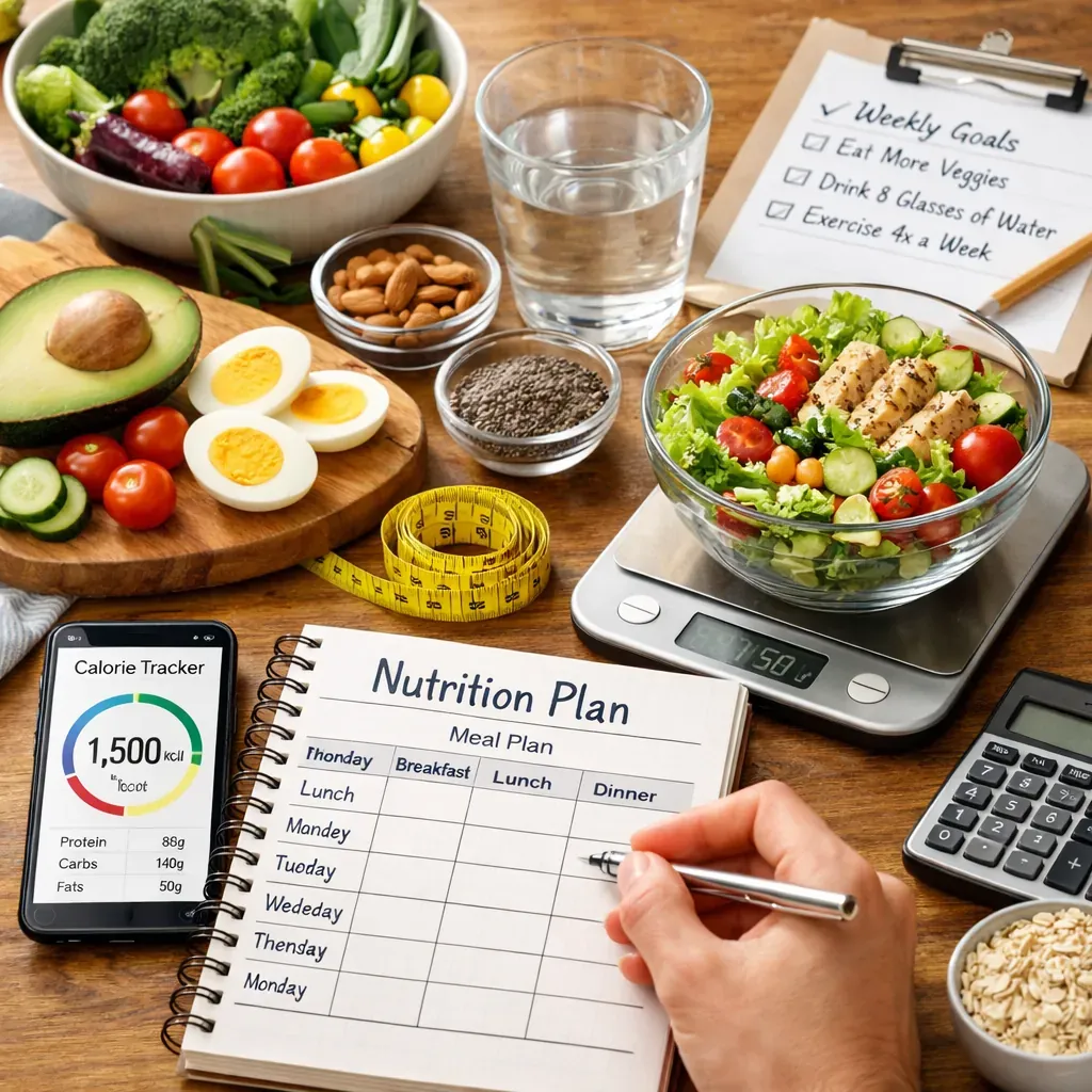 Meal prep containers with healthy food