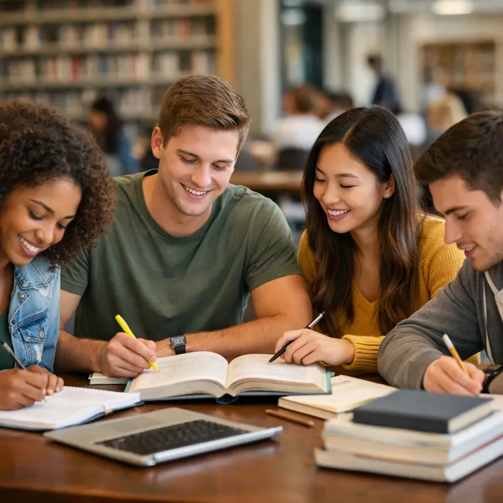 Students studying