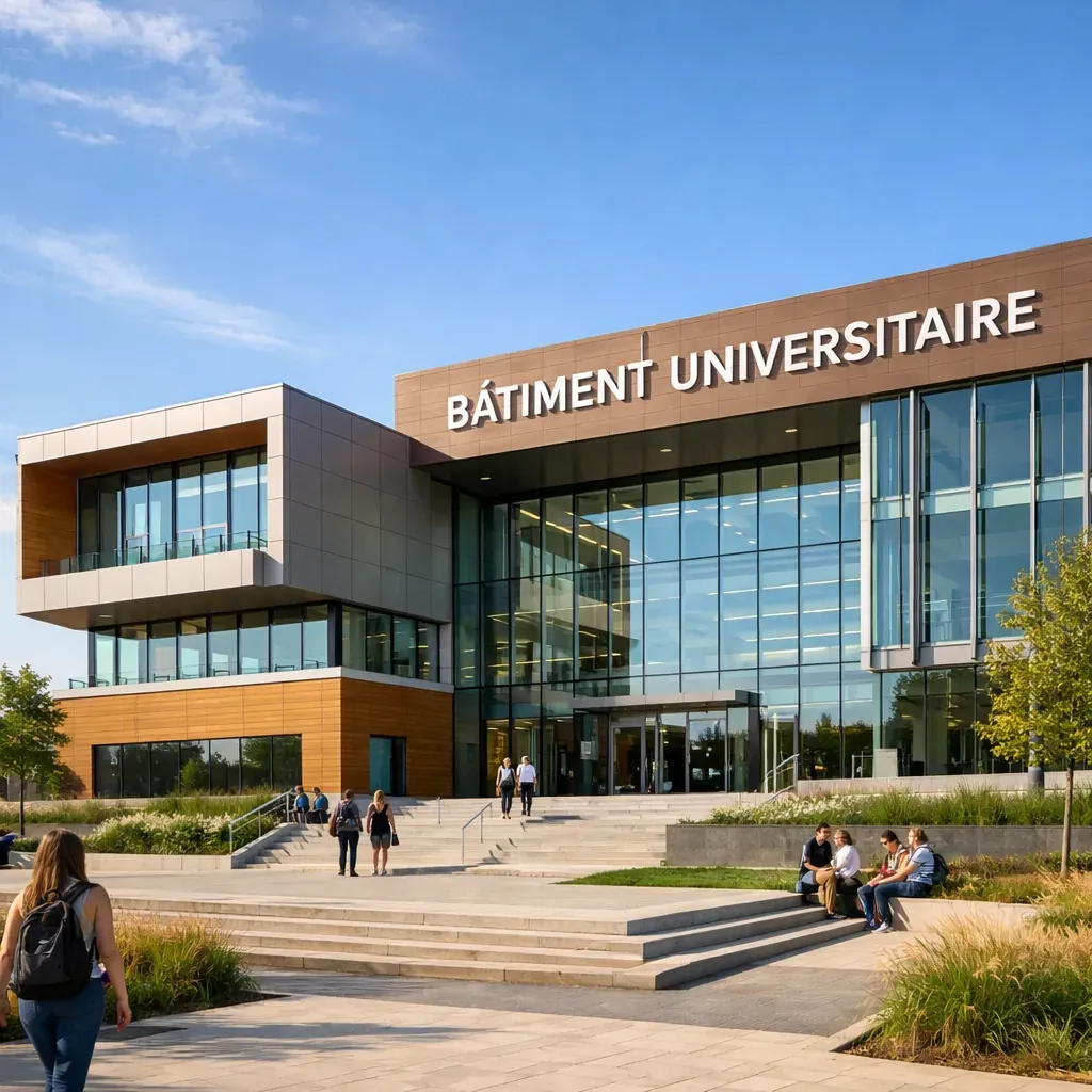 Modern university campus library
