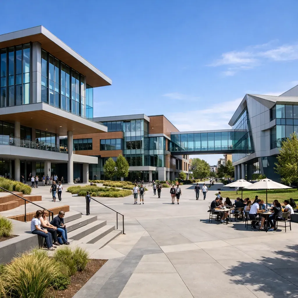 Modern university campus architecture