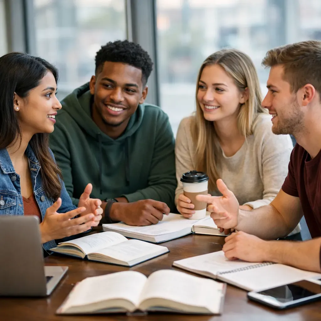 Group of students in discussion