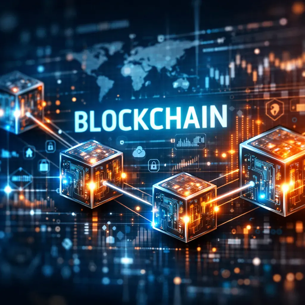 Abstract blockchain crypto concept network