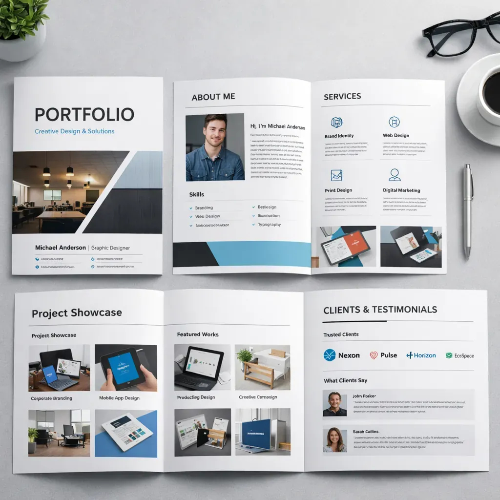 Modern clean portfolio design layout