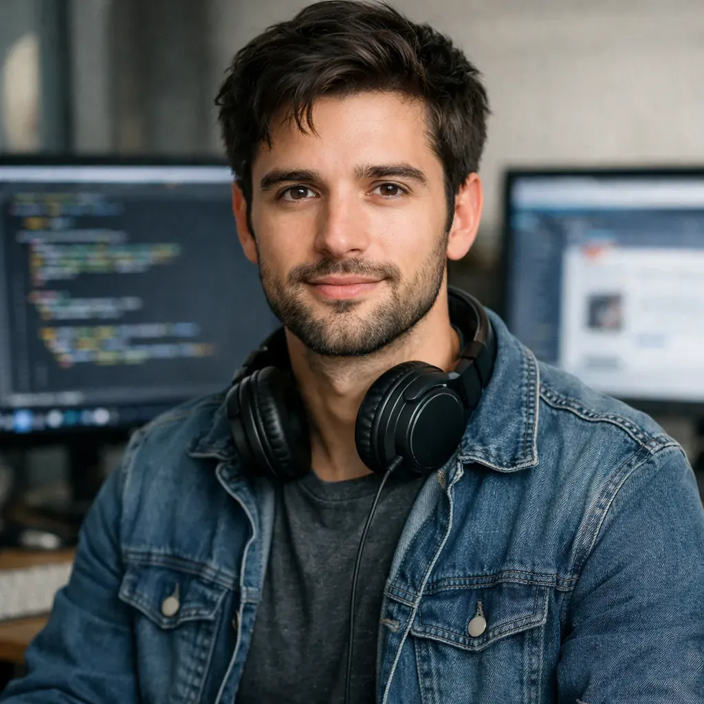 Portrait of a young web developer