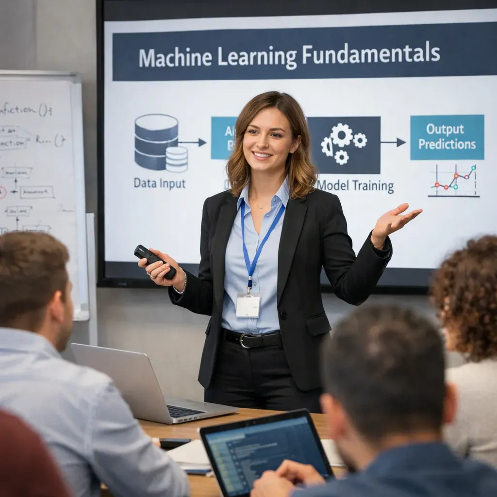 Clara delivering an engaging technical workshop