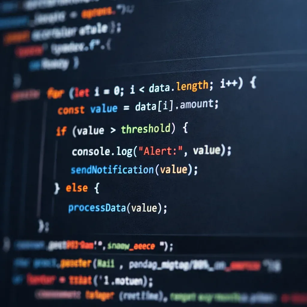 Abstract computer code on screen