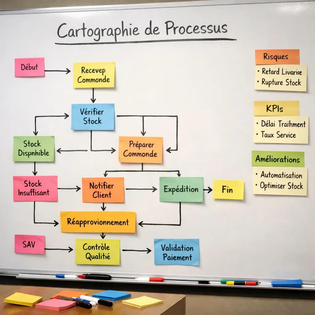 Engineering team discussing at a whiteboard