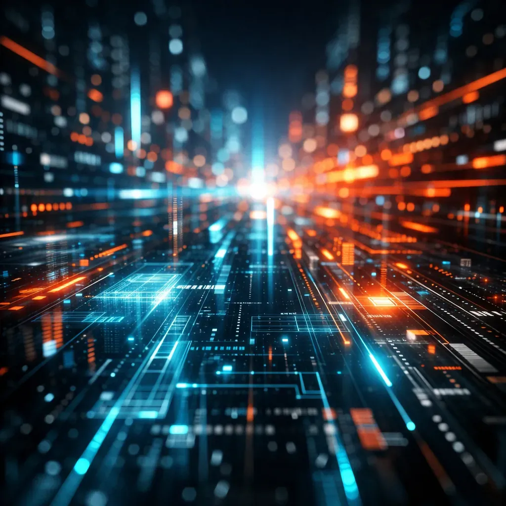 Abstract digital tech aesthetic