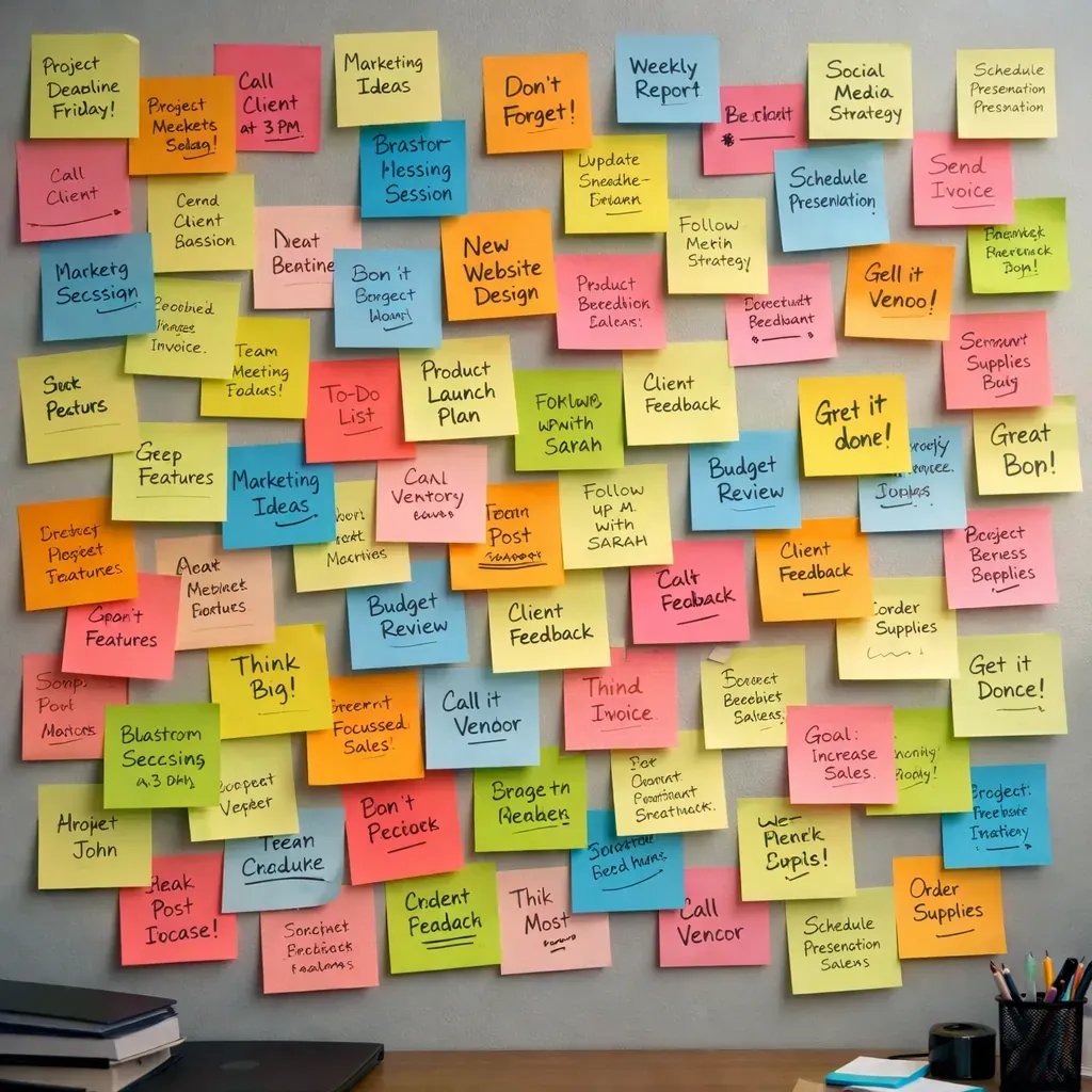 Post-it notes wall