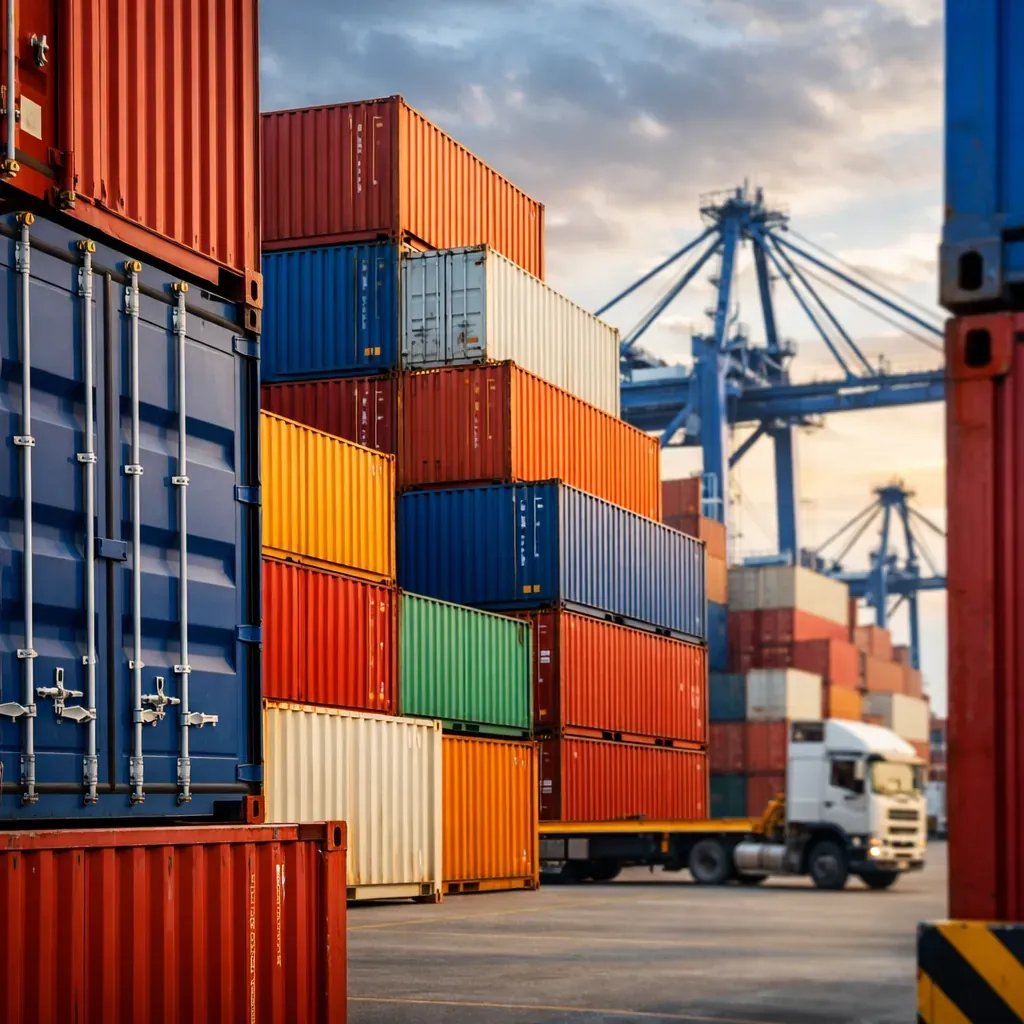 Abstract transport logistics shipping containers