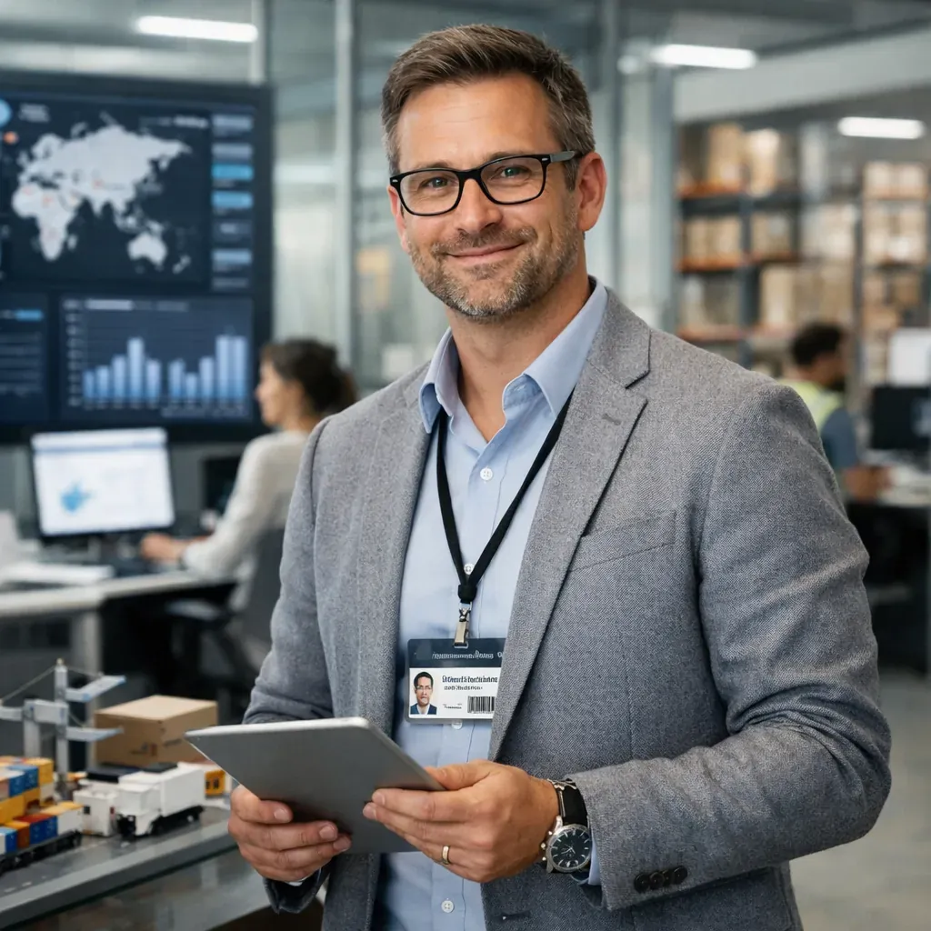 Professional supply chain architect in modern setting