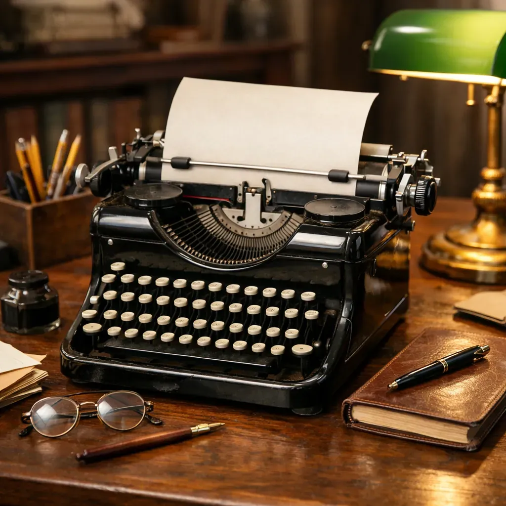 Vintage typewriter on desk