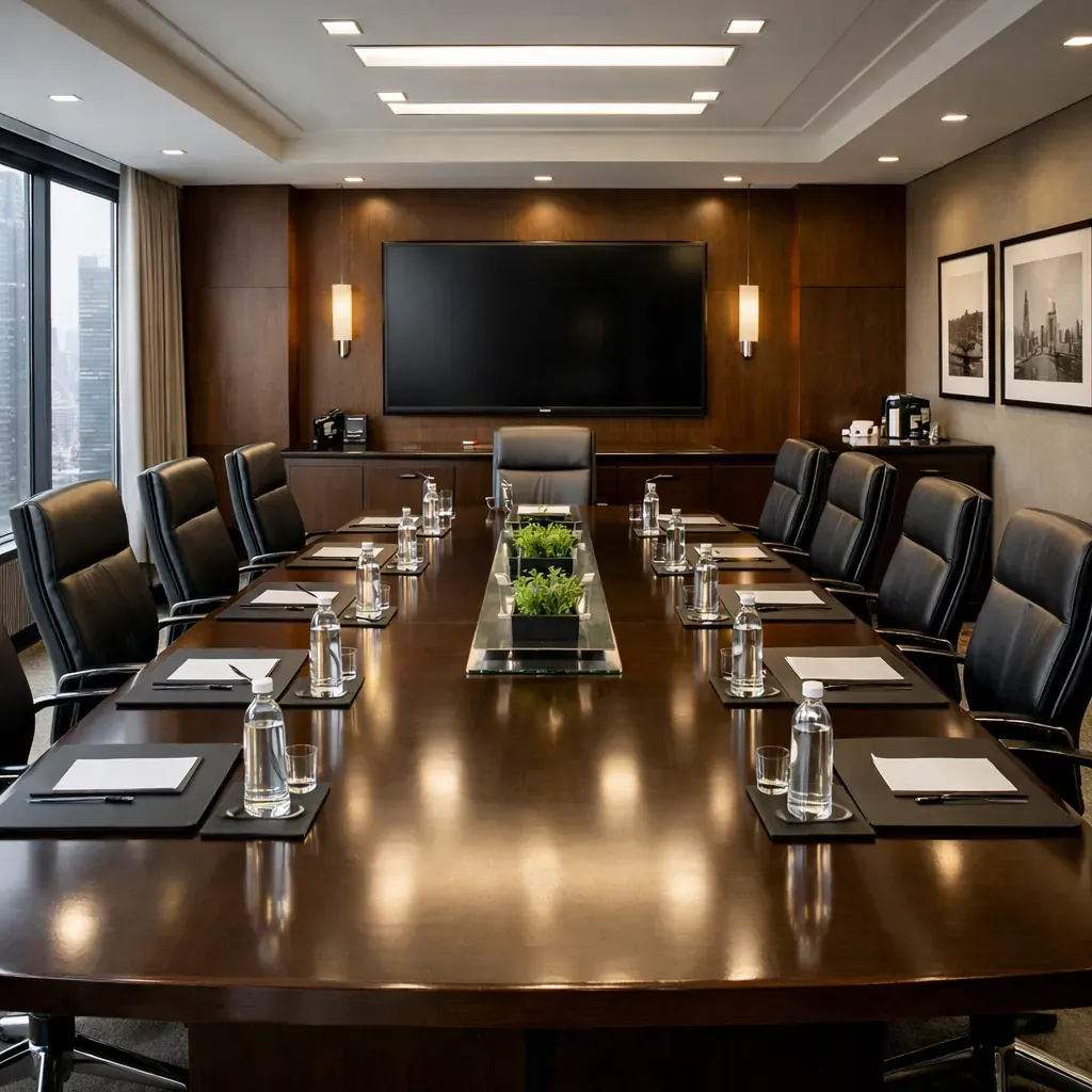Corporate boardroom setting