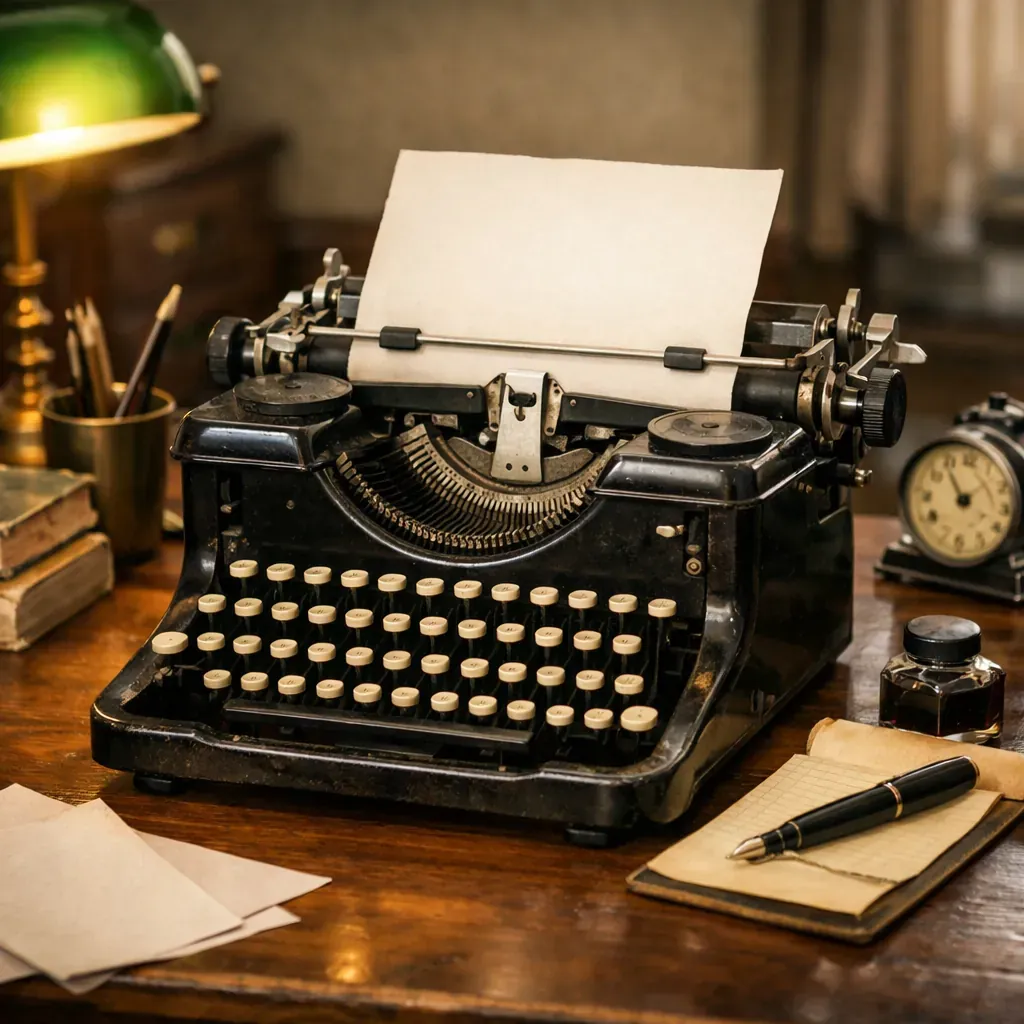 Vintage typewriter on desk