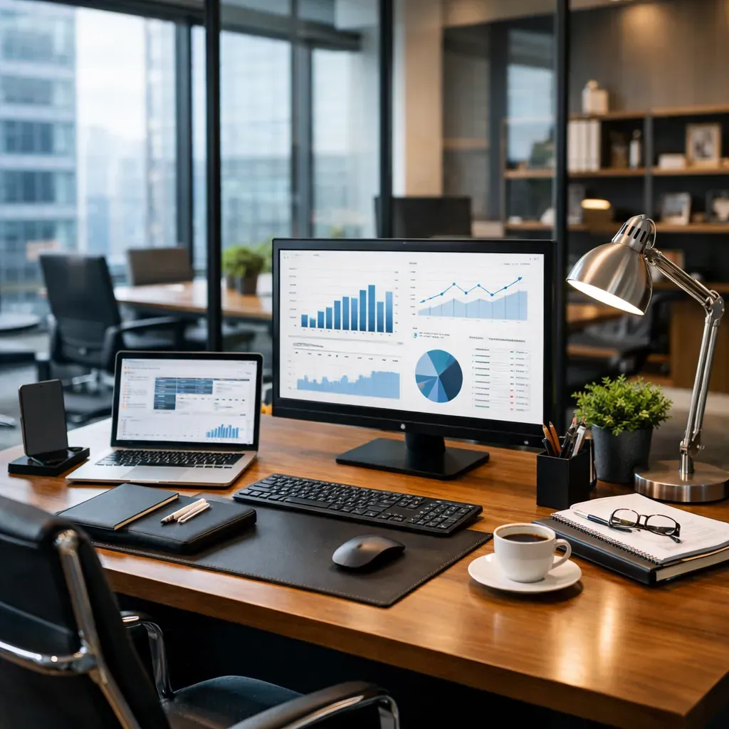 Clean workspace with laptop