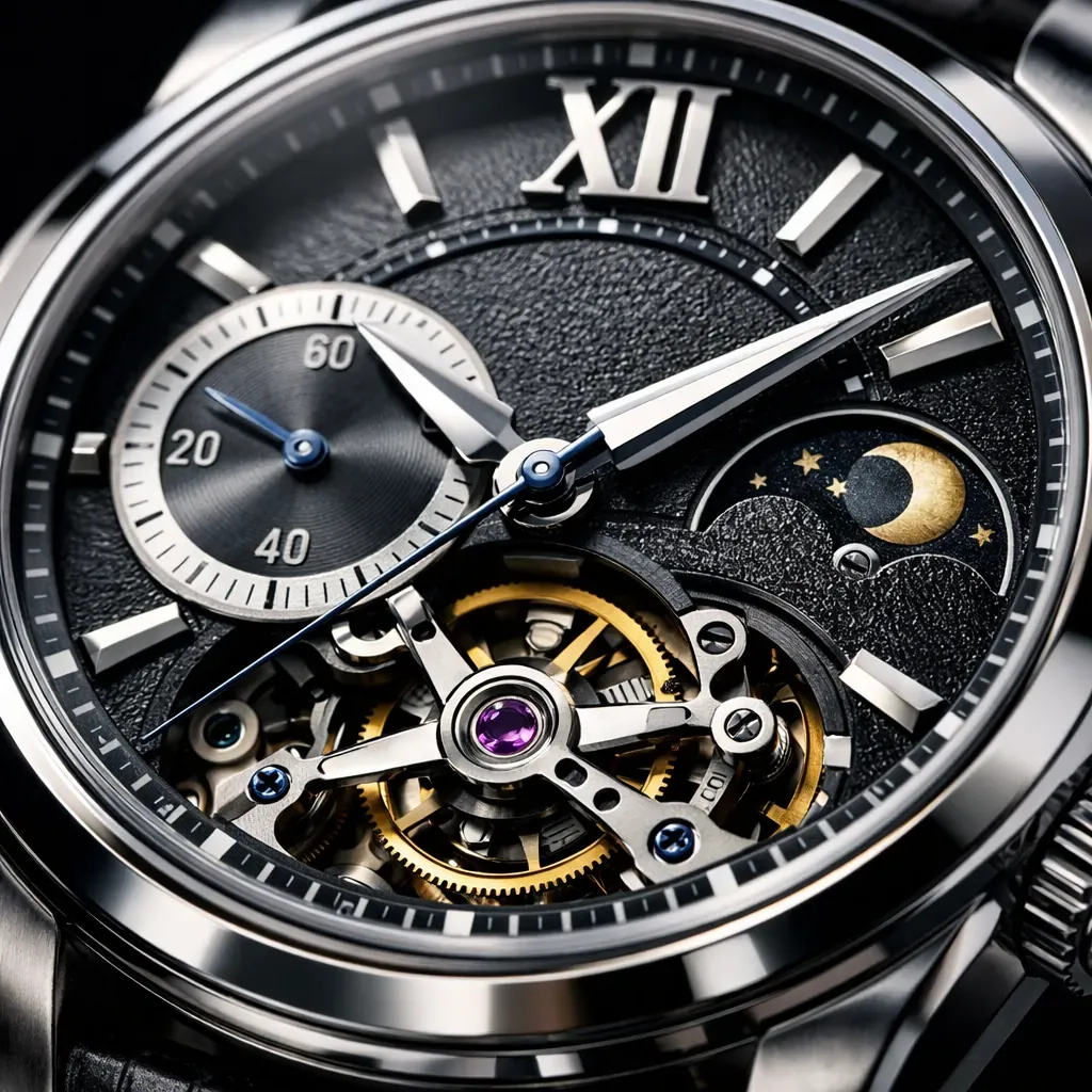 Close up of a luxury mechanical watch