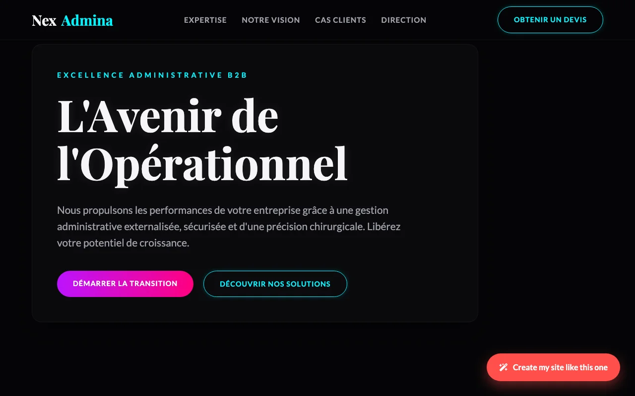 Site d'entreprise — Cinématique