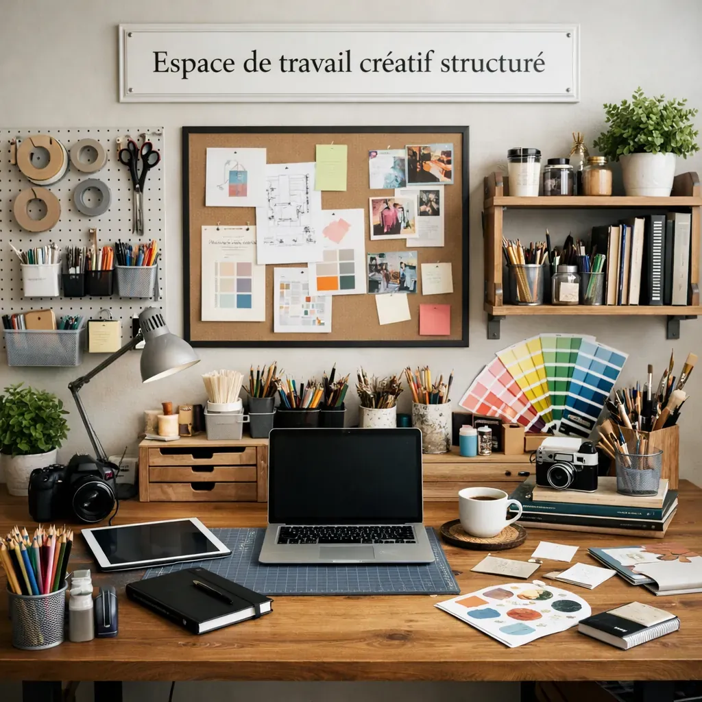 Espace de travail créatif structuré