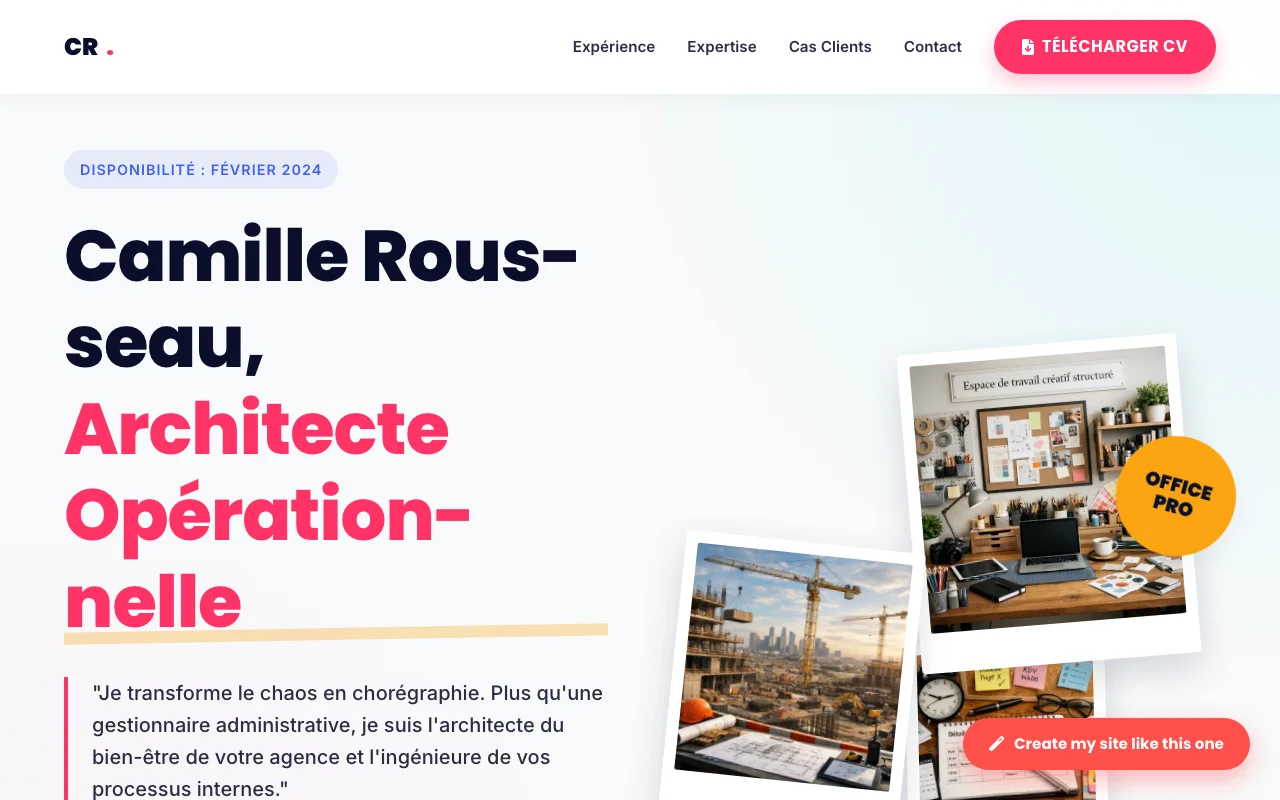 CV professionnel — Agence