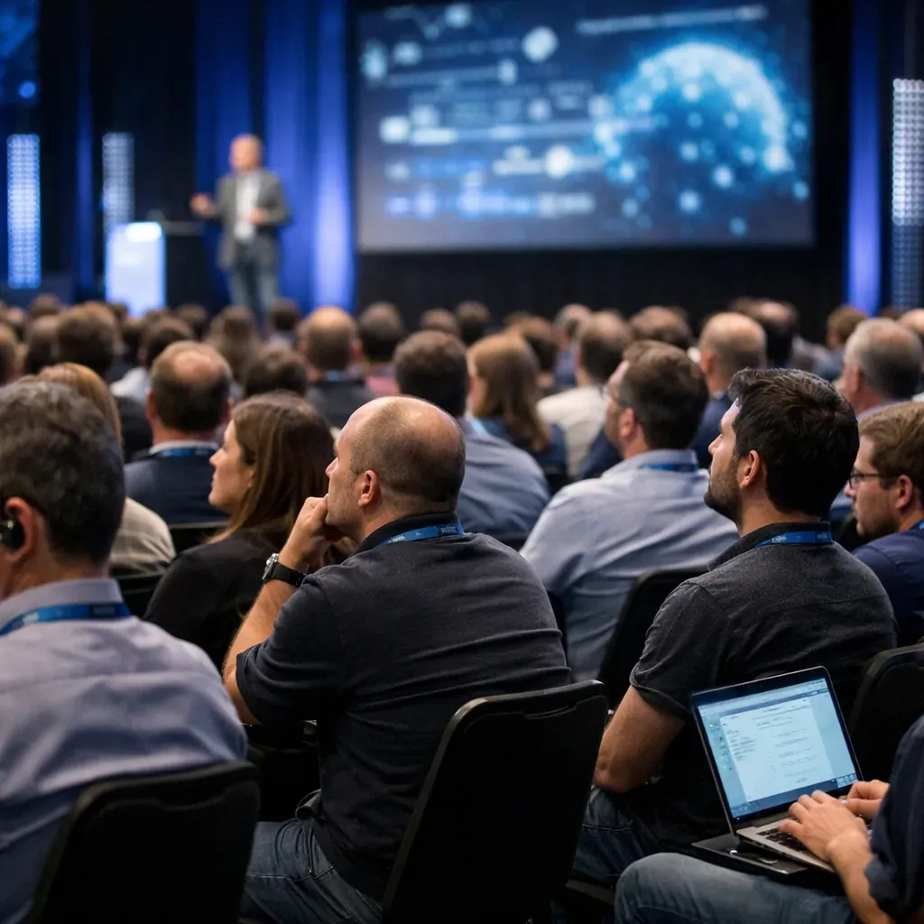 Salle de conférence avec public