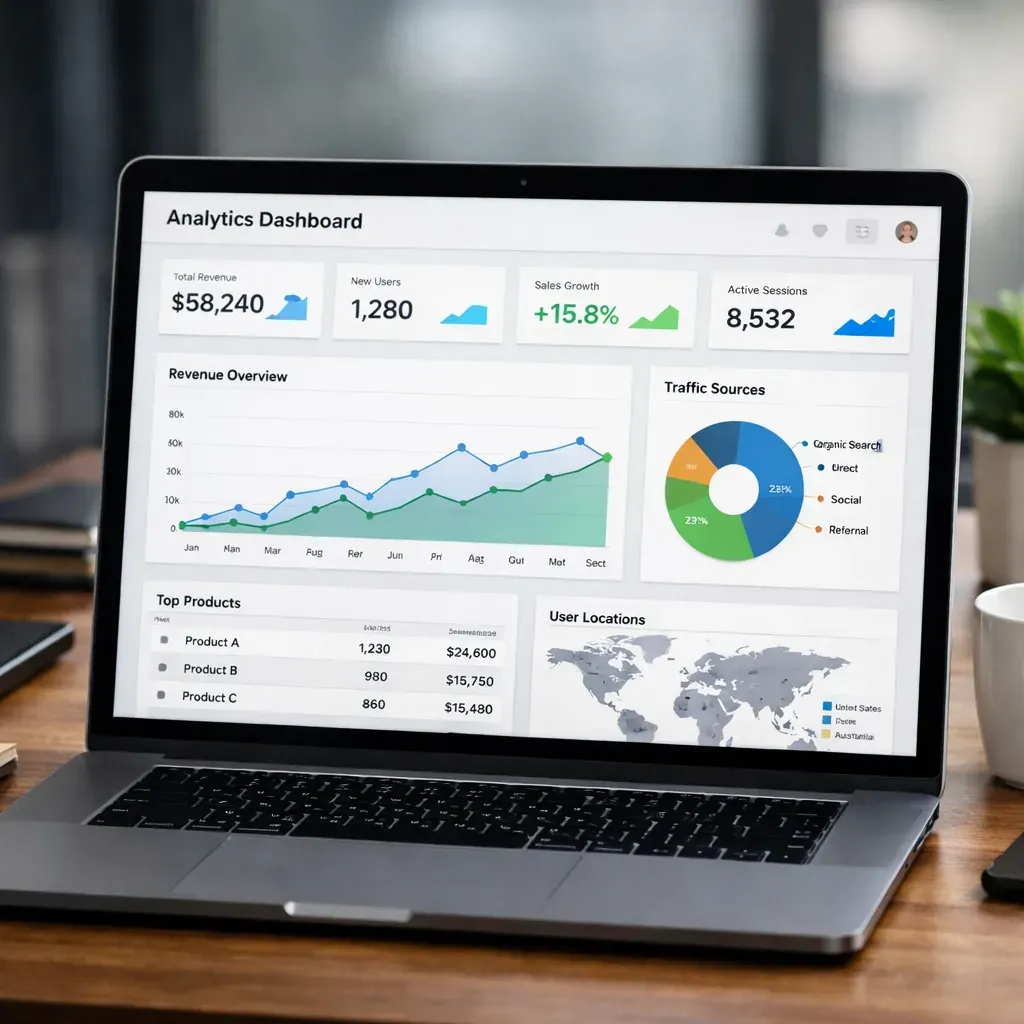 Laptop showing dashboard analytics