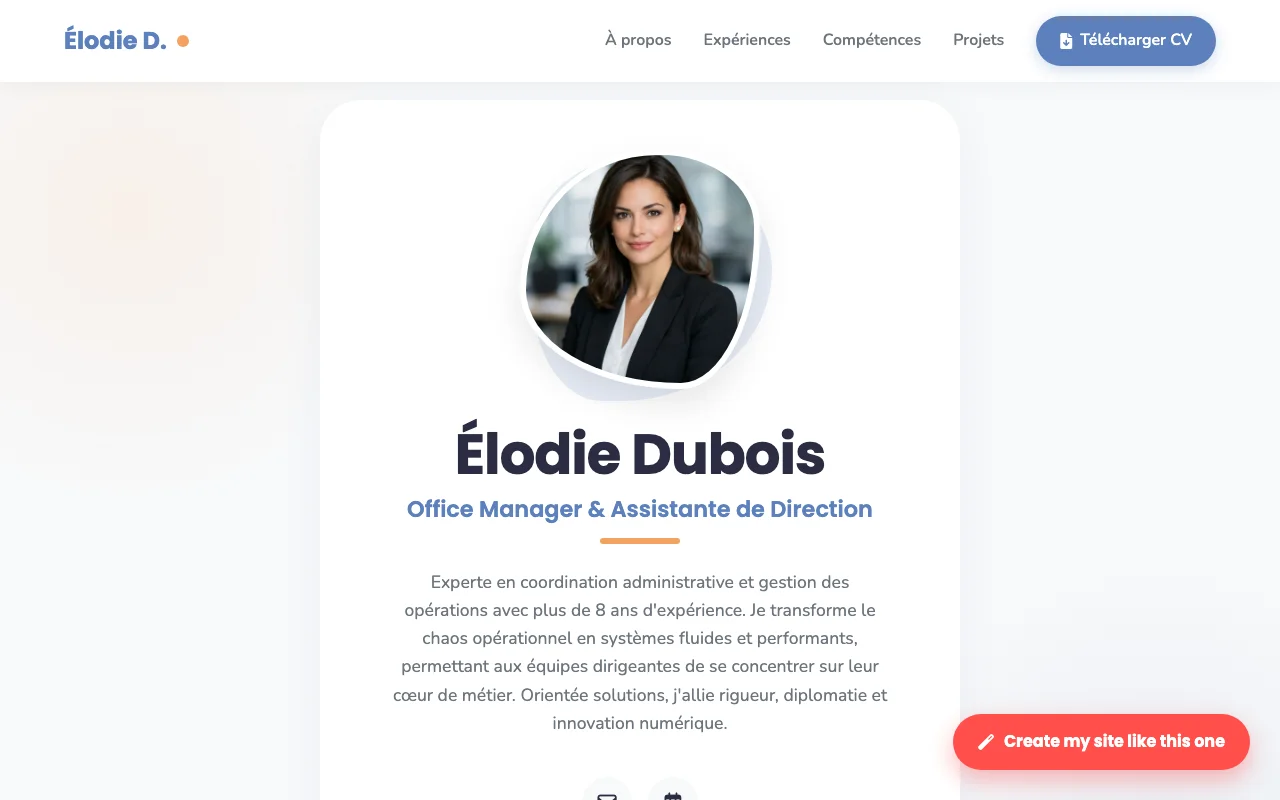 CV professionnel — Chaleureux