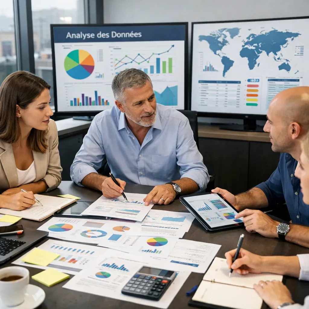 Espace de travail en réunion d'analyse