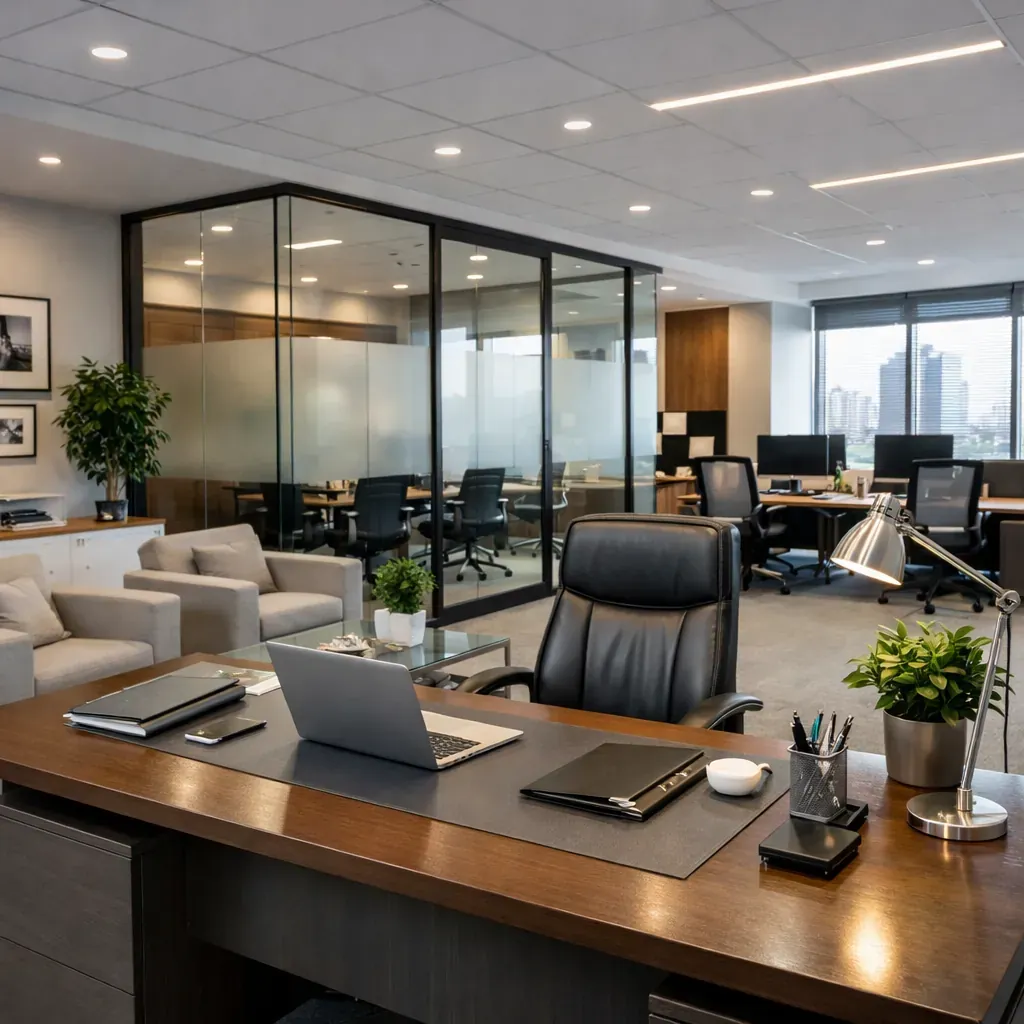 Corporate clean modern building interior