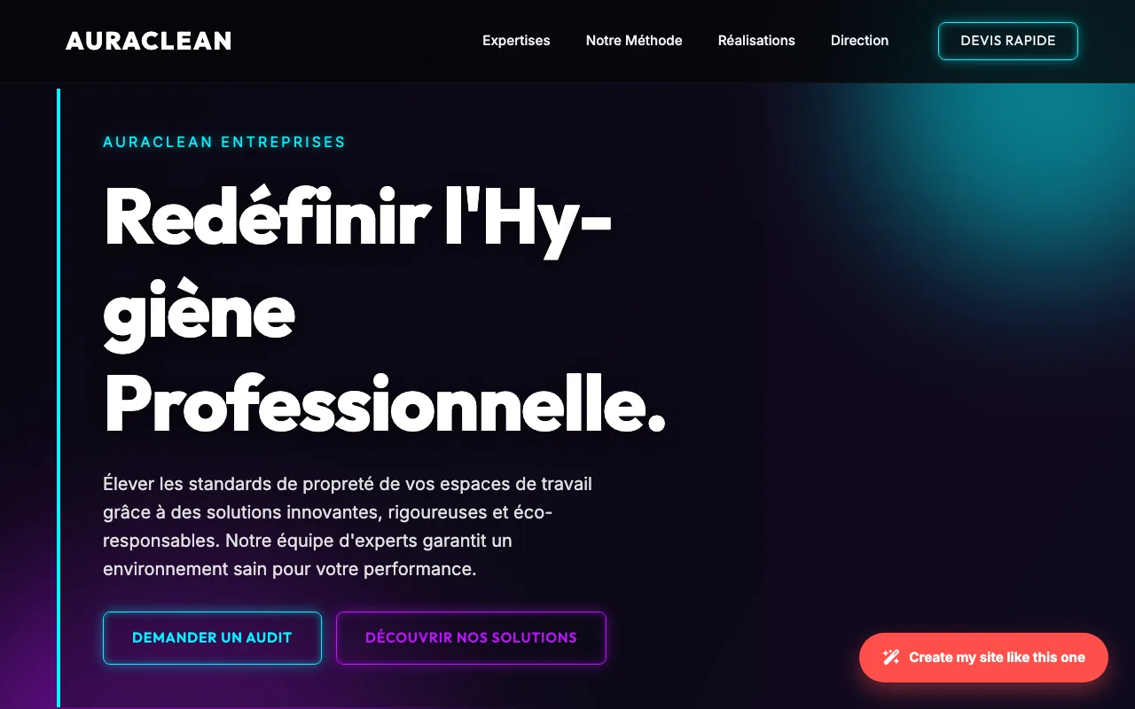 Site d'entreprise — Cinématique