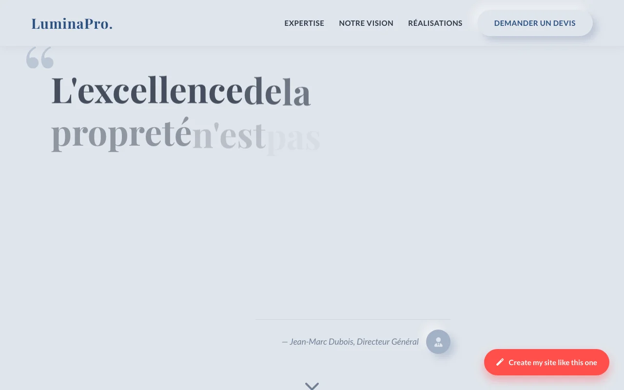 Site d'entreprise — Manifeste