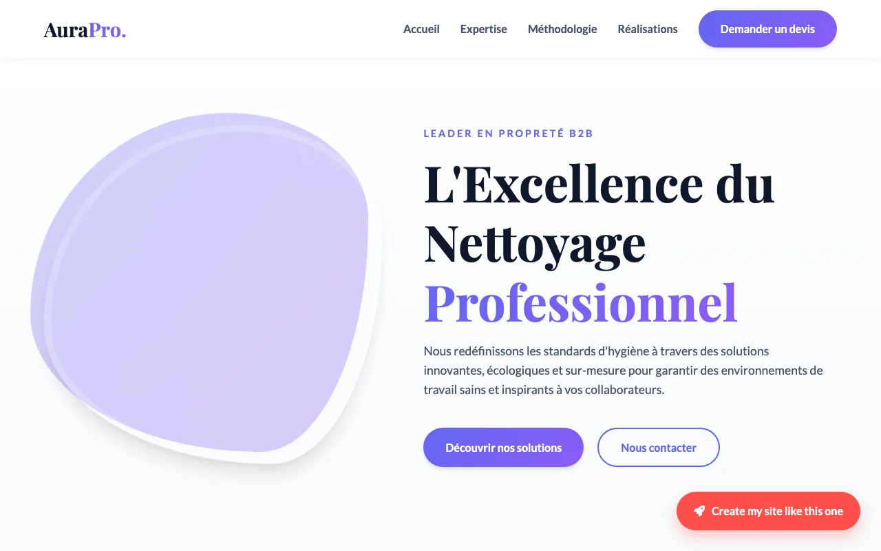 Site d'entreprise — Startup