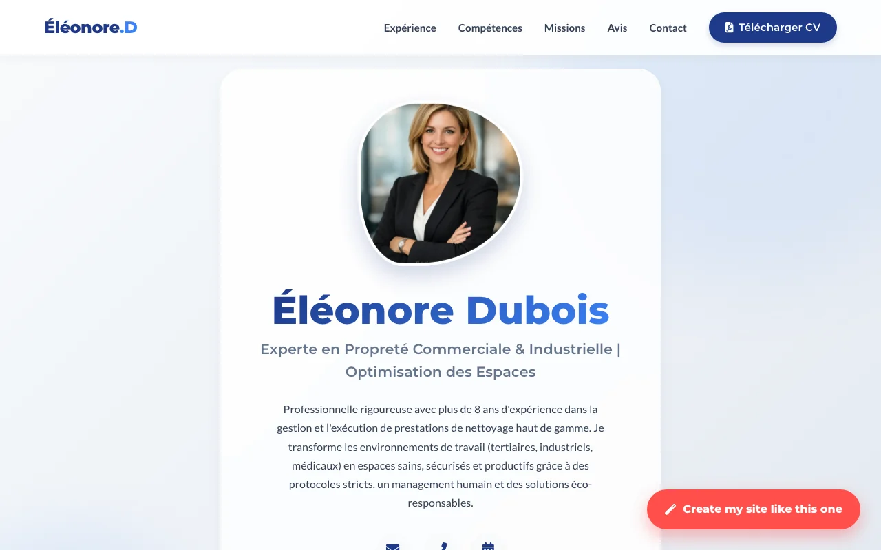 CV professionnel — Boutique
