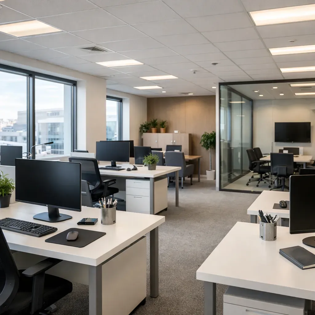 Bureaux modernes après nettoyage complet