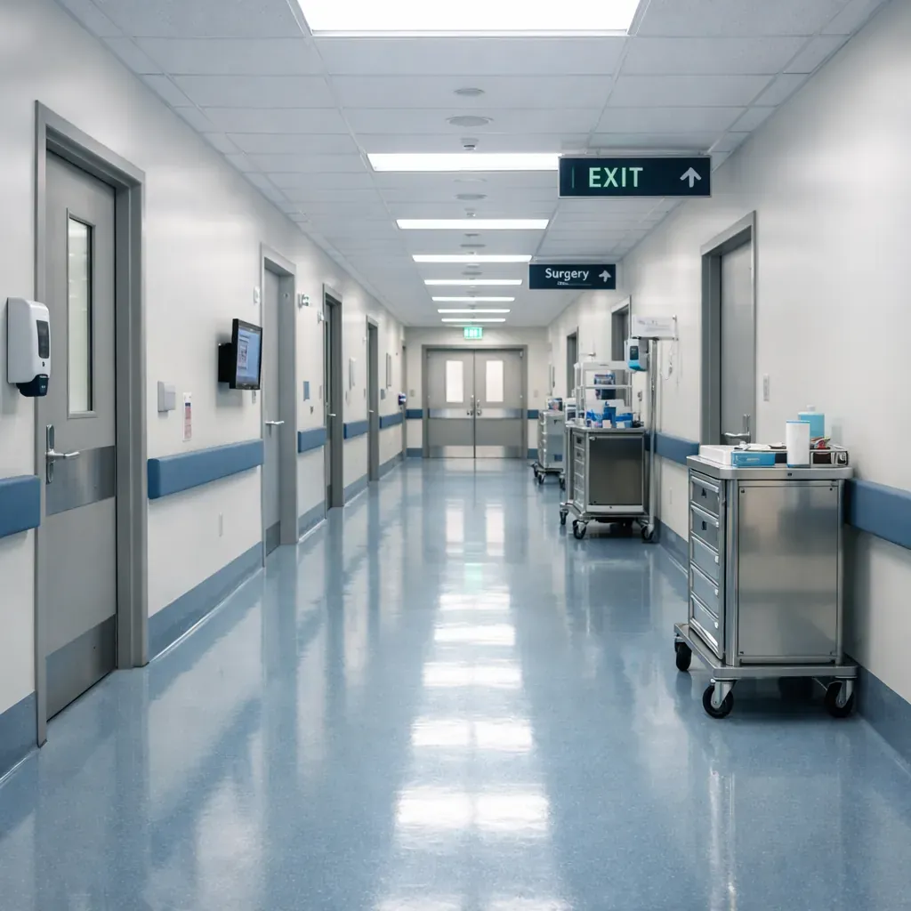 Couloir d'hôpital stérile