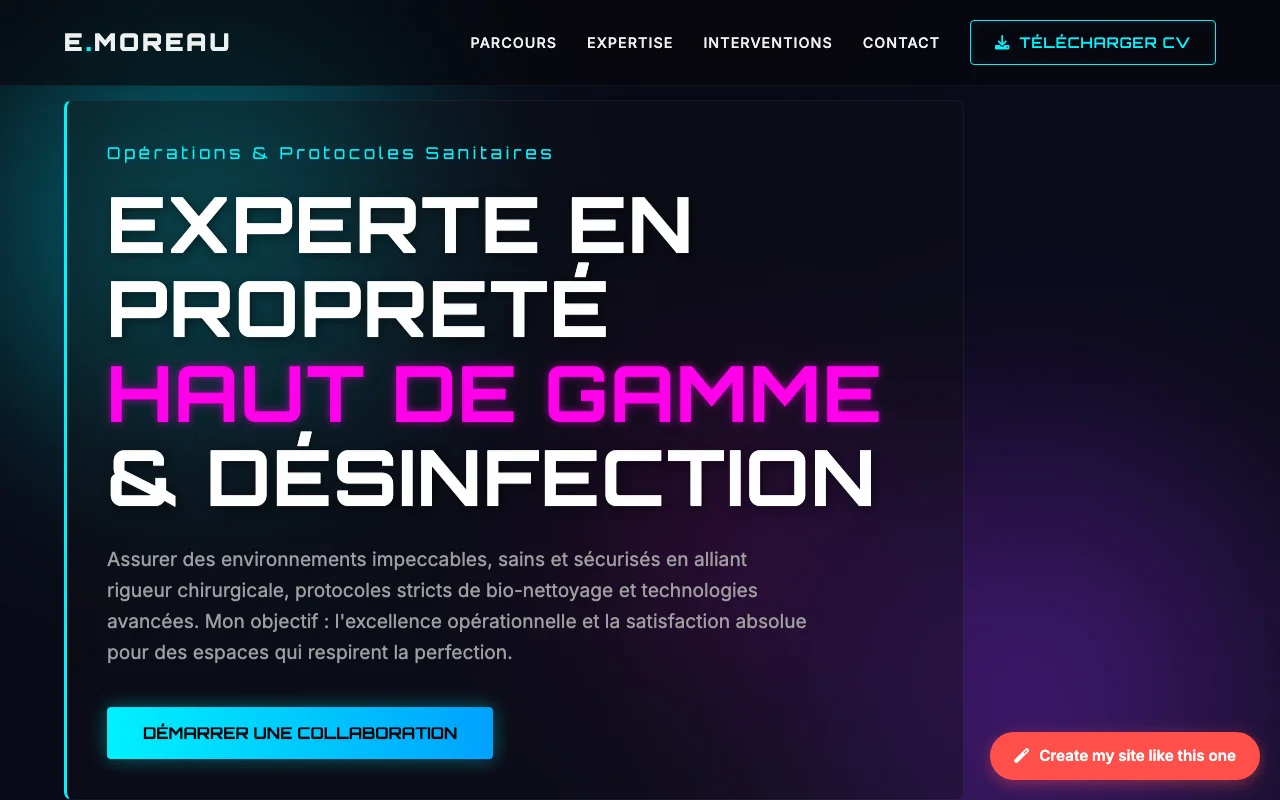 CV professionnel — Cinématique