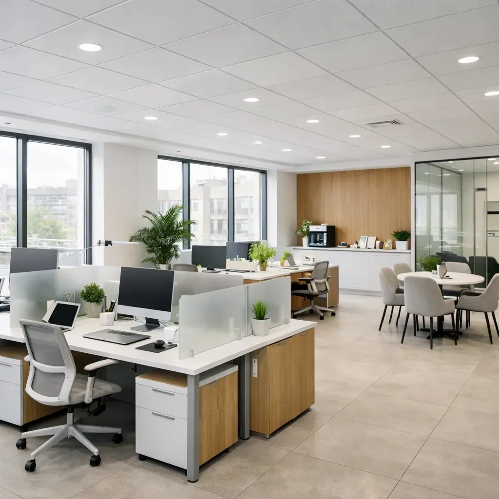 Espace professionnel lumineux et propre