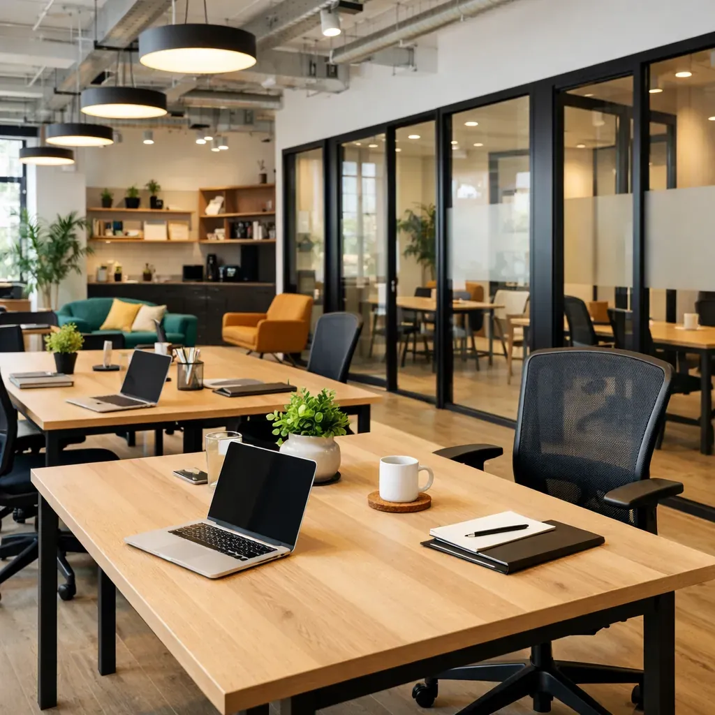 Espace de travail coworking propre