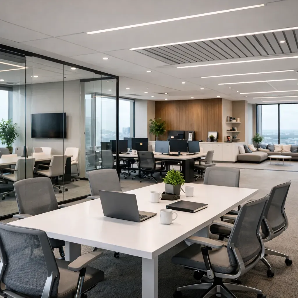 Espace de travail corporatif moderne et propre