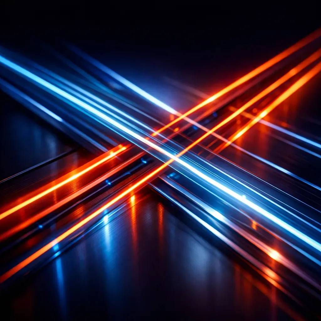 Abstract neon tech lines representing precision