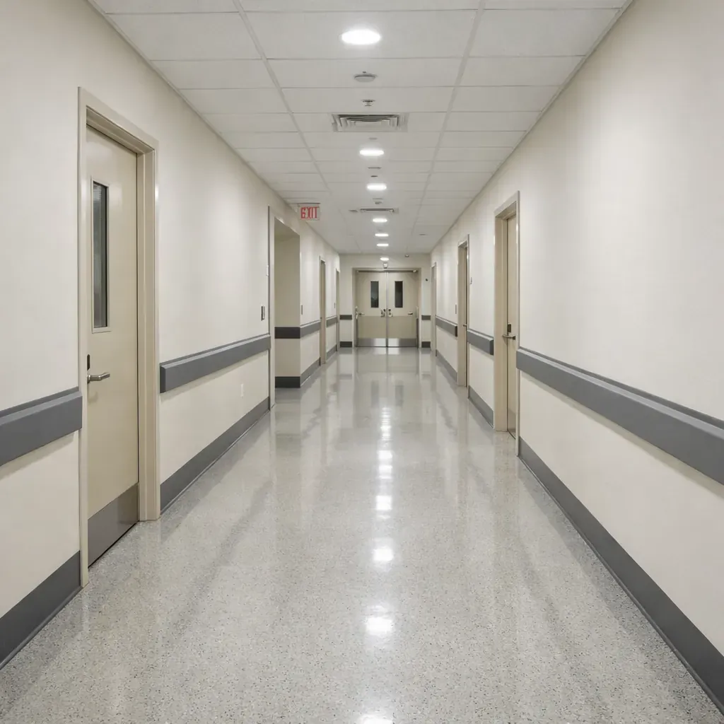 Clean empty hallway in a facility