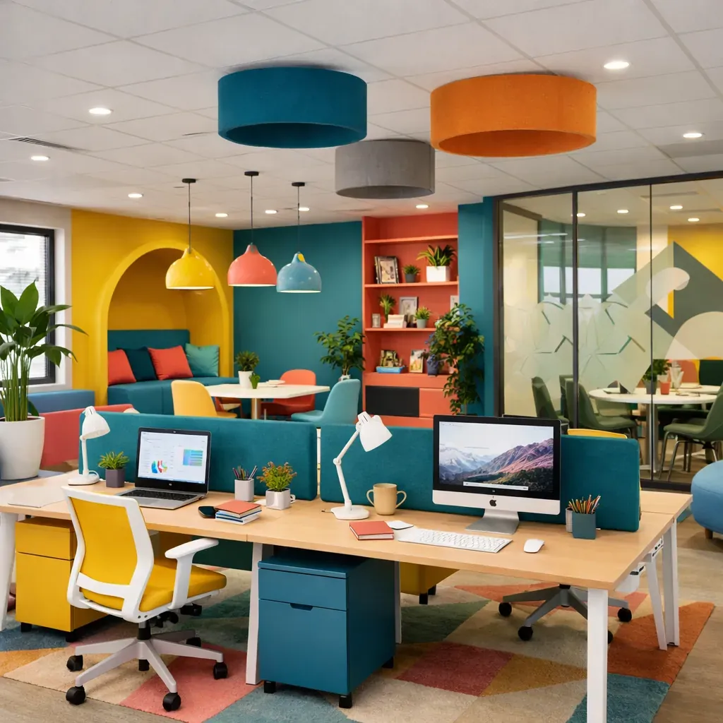 Espace de bureau design et coloré